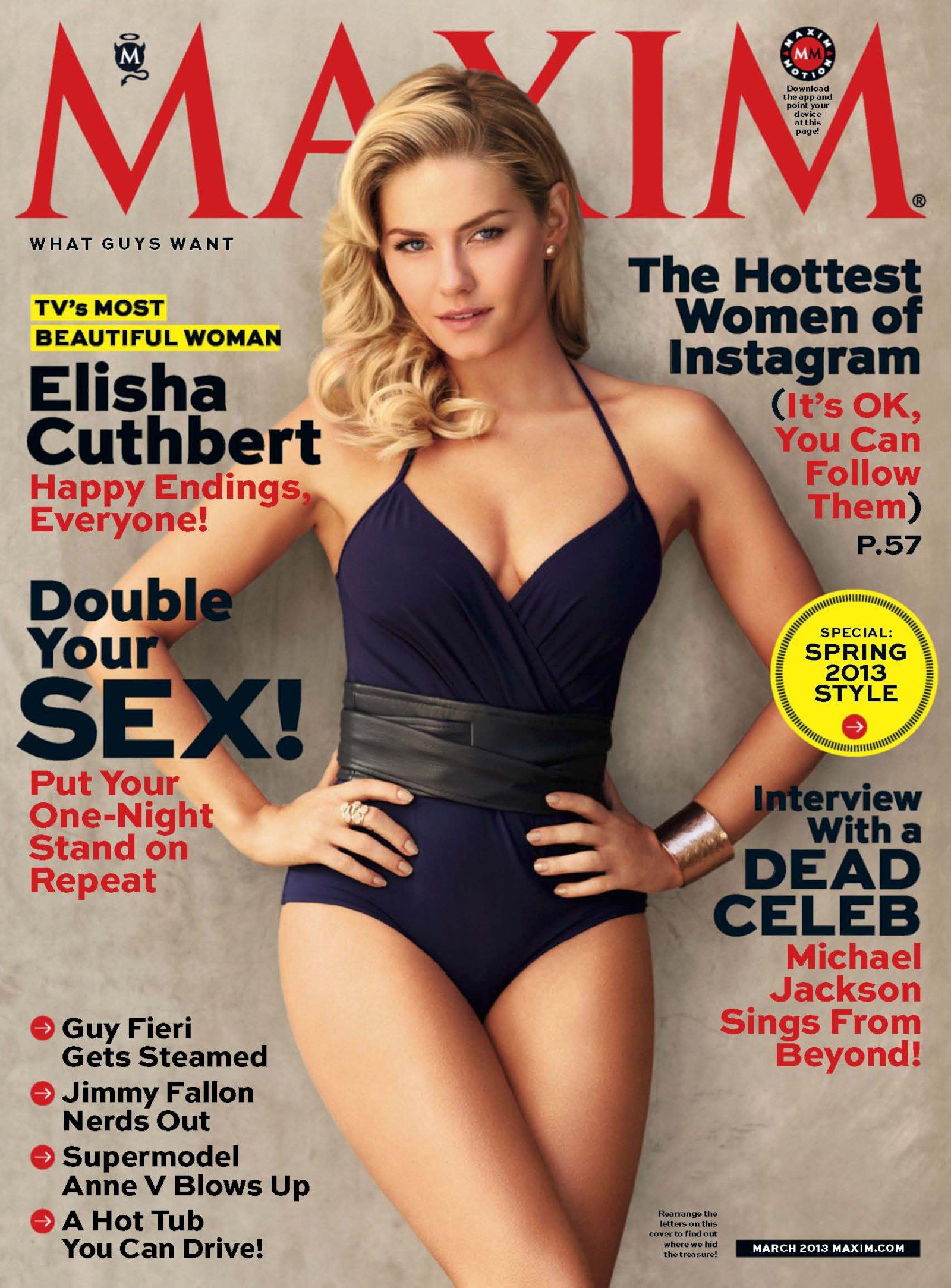 Элиша Катберт на обложке журнала "Maxim", март 2013 года.