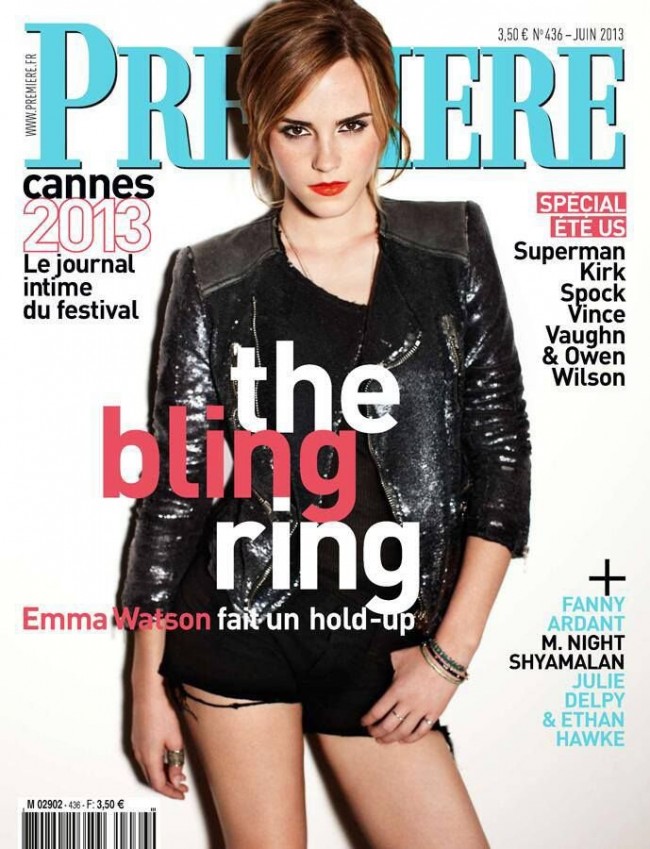 Обзор летних обложек глянцевых журналов 2013: Emma-Watson-in-Premiere-Magazine-Cover-June-2013-650x849